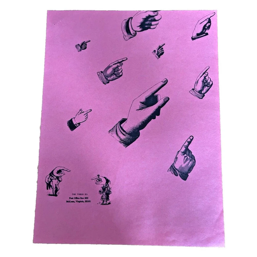 Vtg The Three B's McLean VA Early American Gift Wrap samples & Price List Flyer